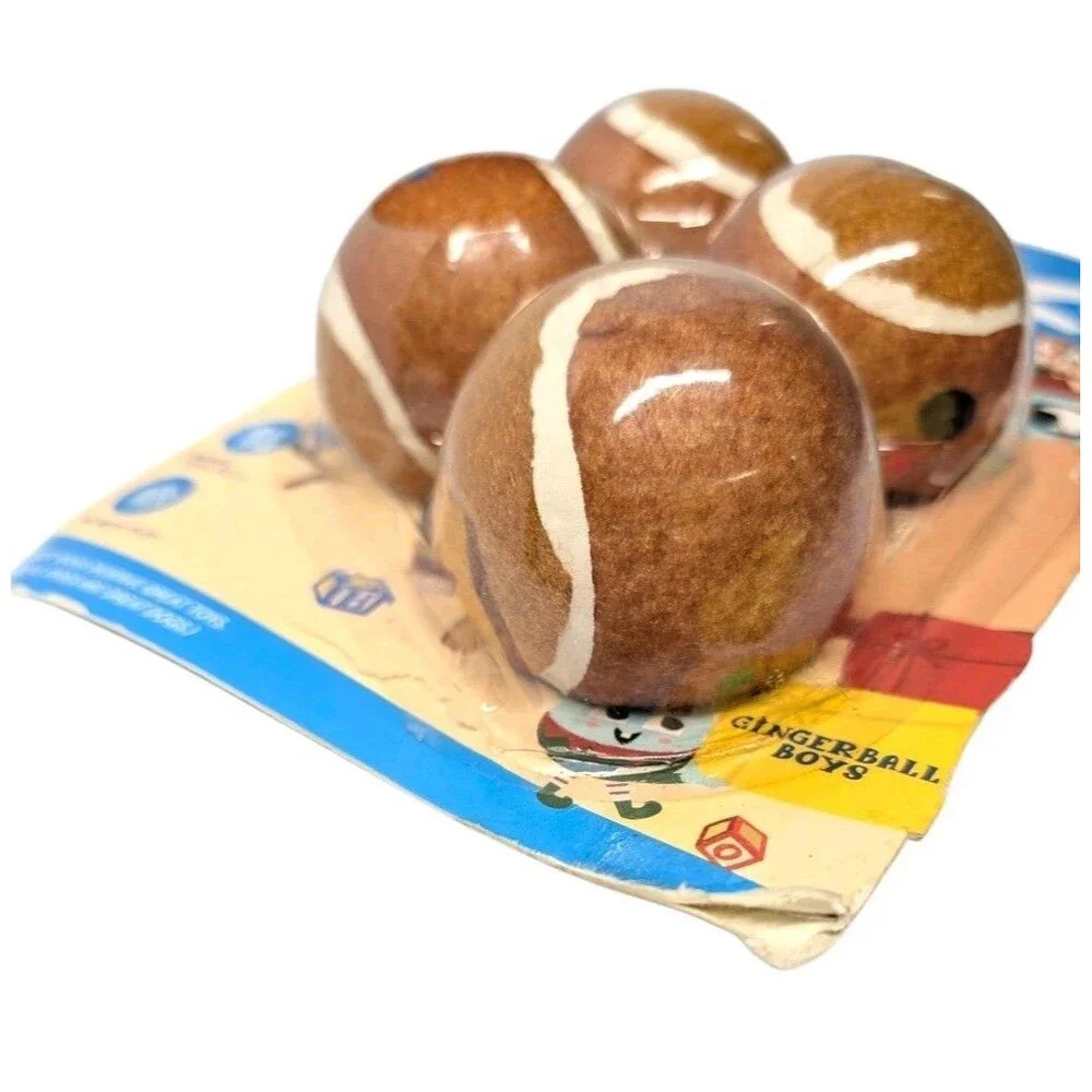 BARK Gingerball Boys Tennis Balls & KONG Ballistic Gingerbread Dog Toy Lot New